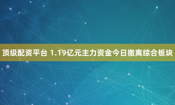 顶级配资平台 1.19亿元主力资金今日撤离综合板块